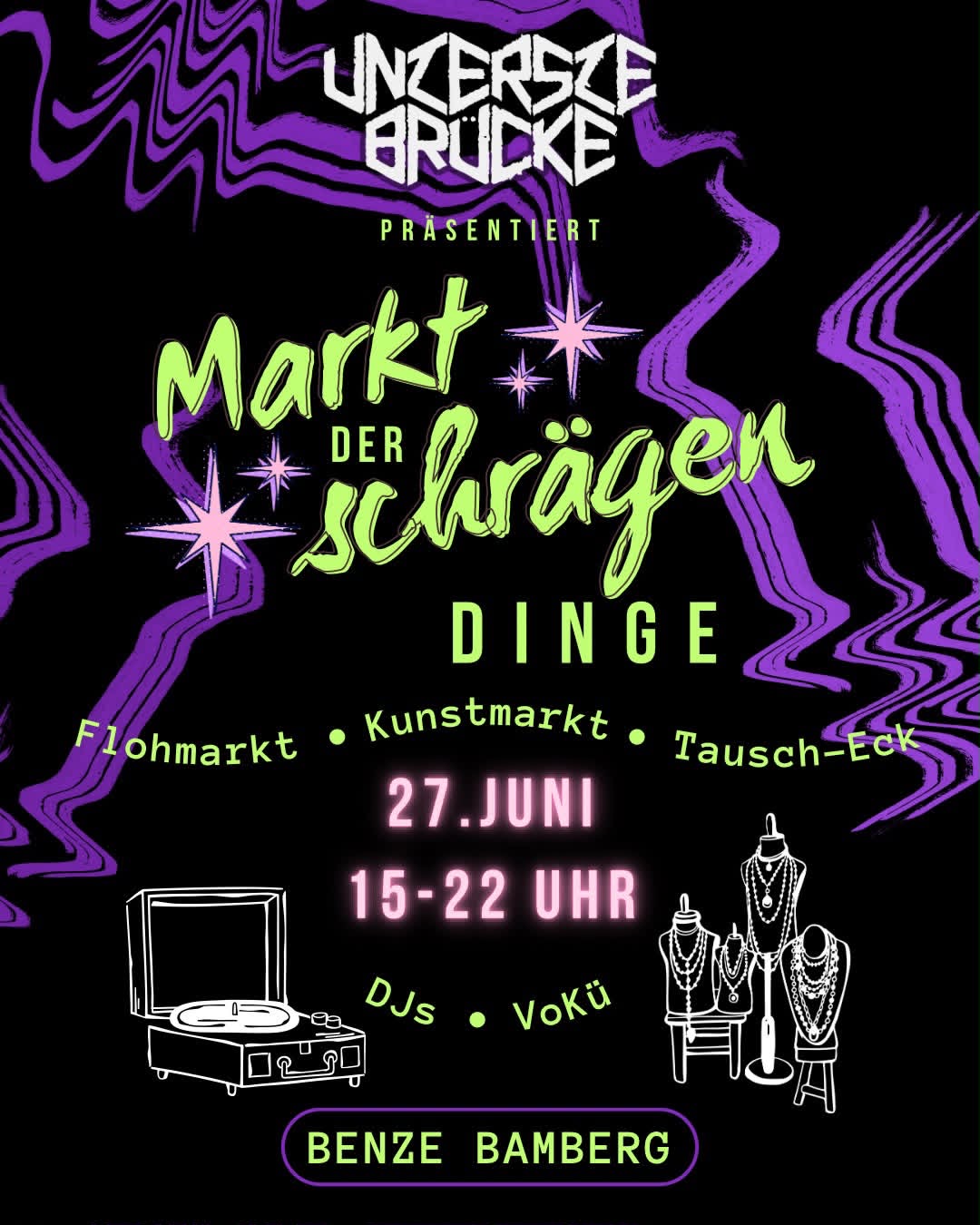 Markt der Schrägen Dinge ab 15 Uhr in der Benze in Bamberg